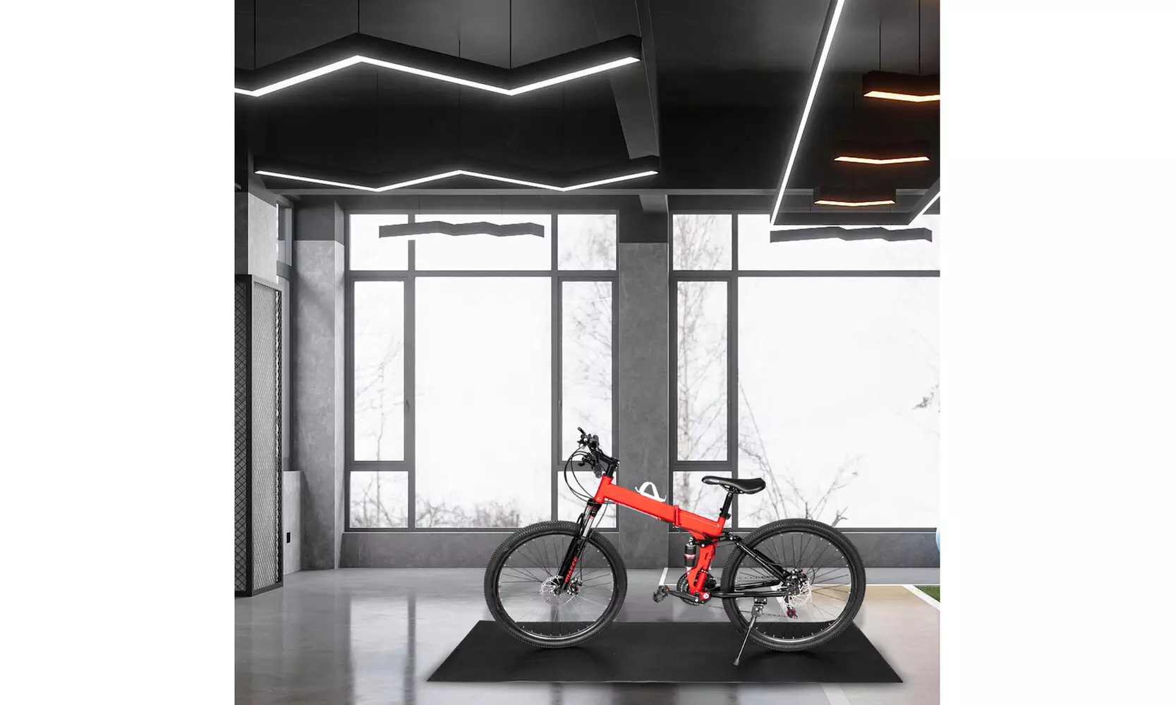 PVC Sports Equipment Mat for Under Treadmill, Stationary Bike, Elliptical Black - Primary Image