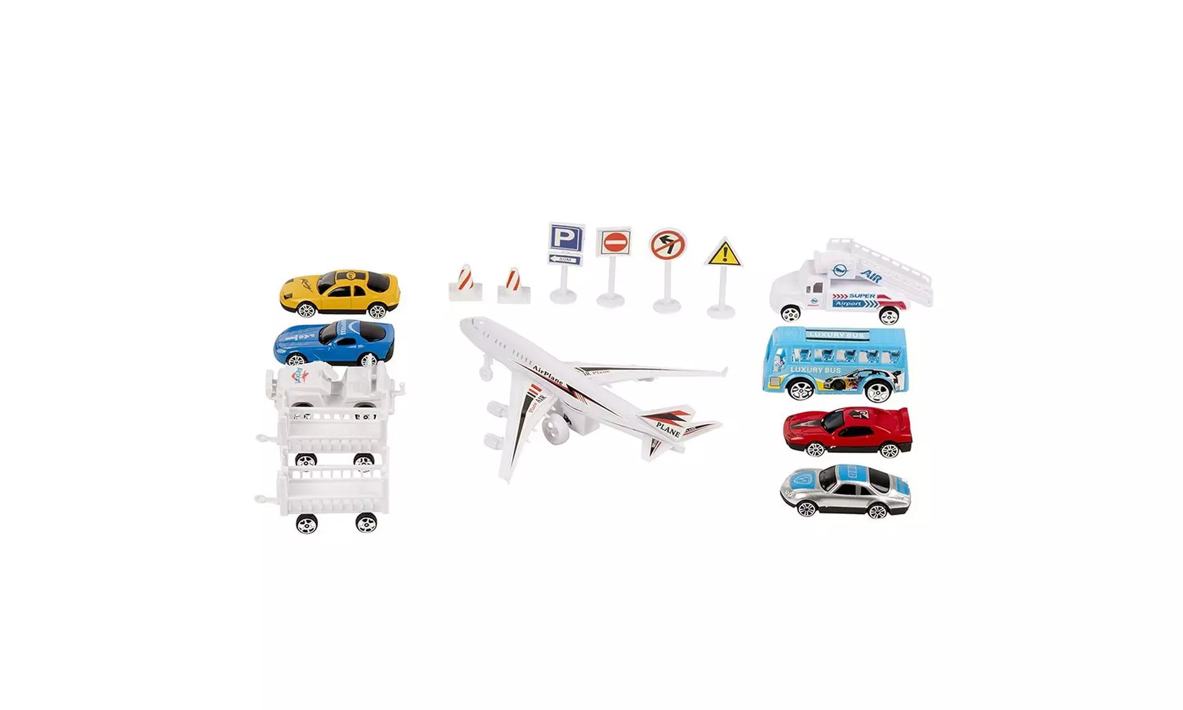 16-Piece Airport Playset, Terminal, Toy Planes, Vehicles, Best Gift for Children - Primary Image