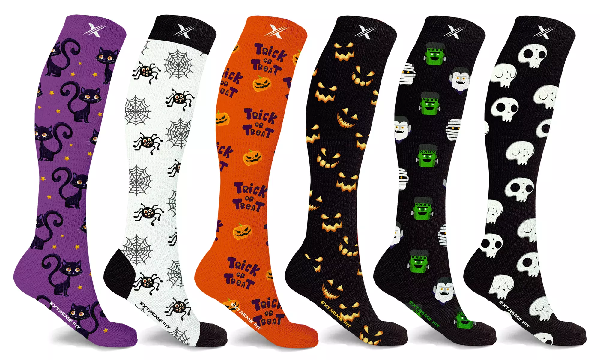 Nature and Fruity Prints Knee-High Compression Socks (3-Pairs or 6-Pairs) - Primary Image