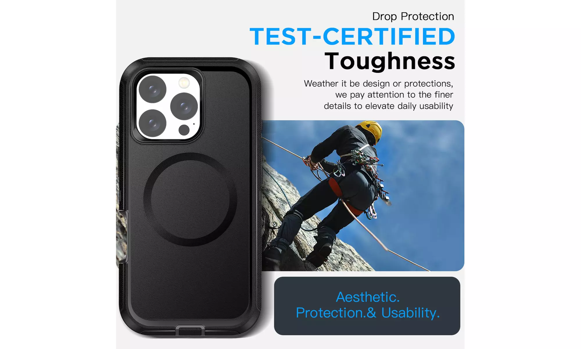 AICASE Magnetic Case for iPhone 16 Pro/16 Plus Shockproof HeavyDuty 3layer Cover