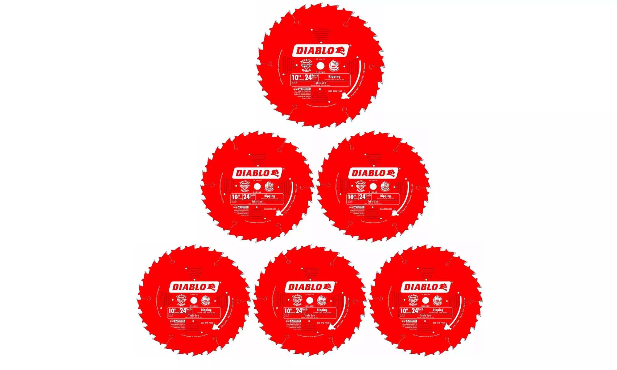 Freud D1024X Diablo 10-Inch 24-Tooth ATB Ripping Saw Blade (6 Pack) - Primary Image