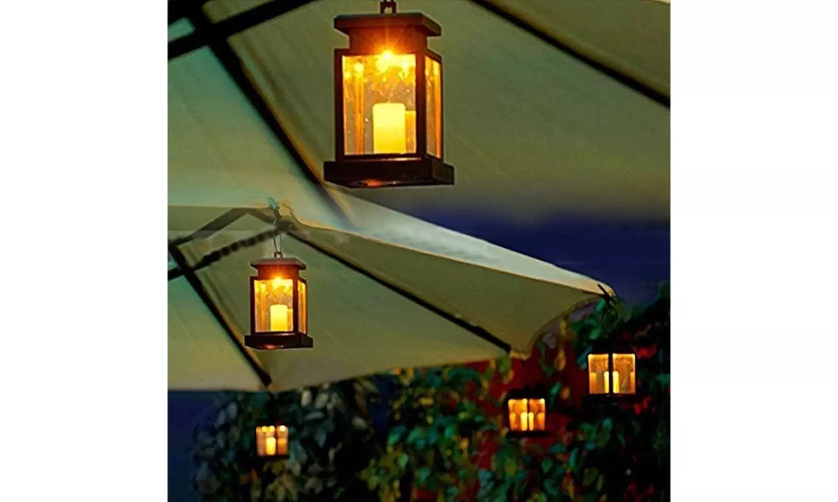 Solar Lights Outdoor Flameless Candles Lantern Waterproof Garden Hanging Lights