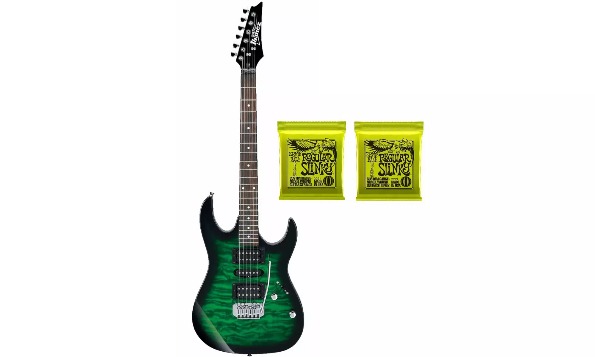Ibanez GRX70QA GIO RX Series Electric Guitar Plus 2 Sets of Ernie Ball Strings - Second Medium