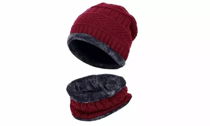 Winter Warm Beanie Hat and Scarf Set & Anti-slip Windproof Touch Screen Gloves