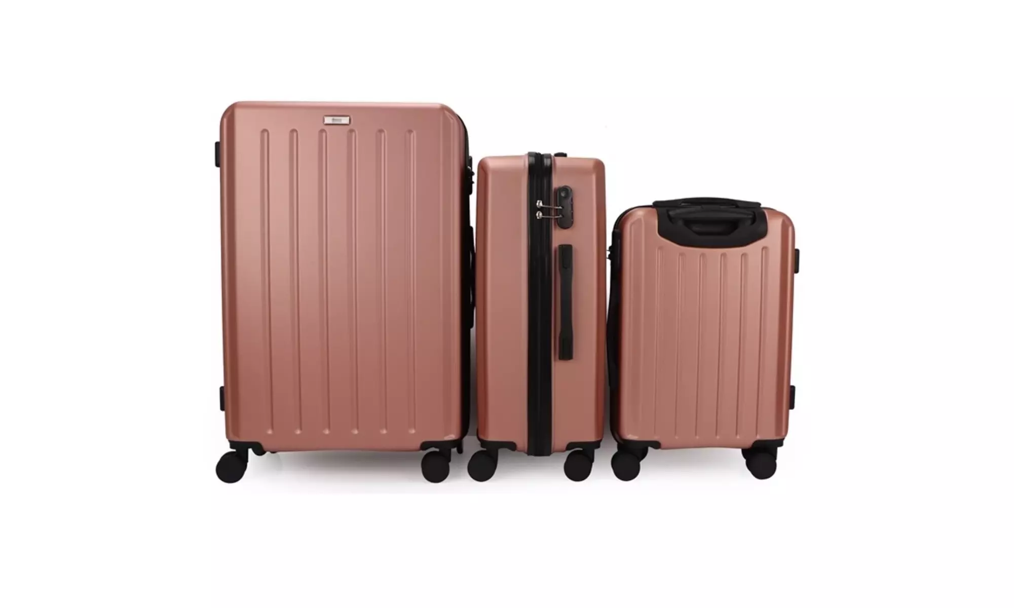 3-Piece Hardside Luggage Set with 360 Dual Spinner Wheels and Combo Lock