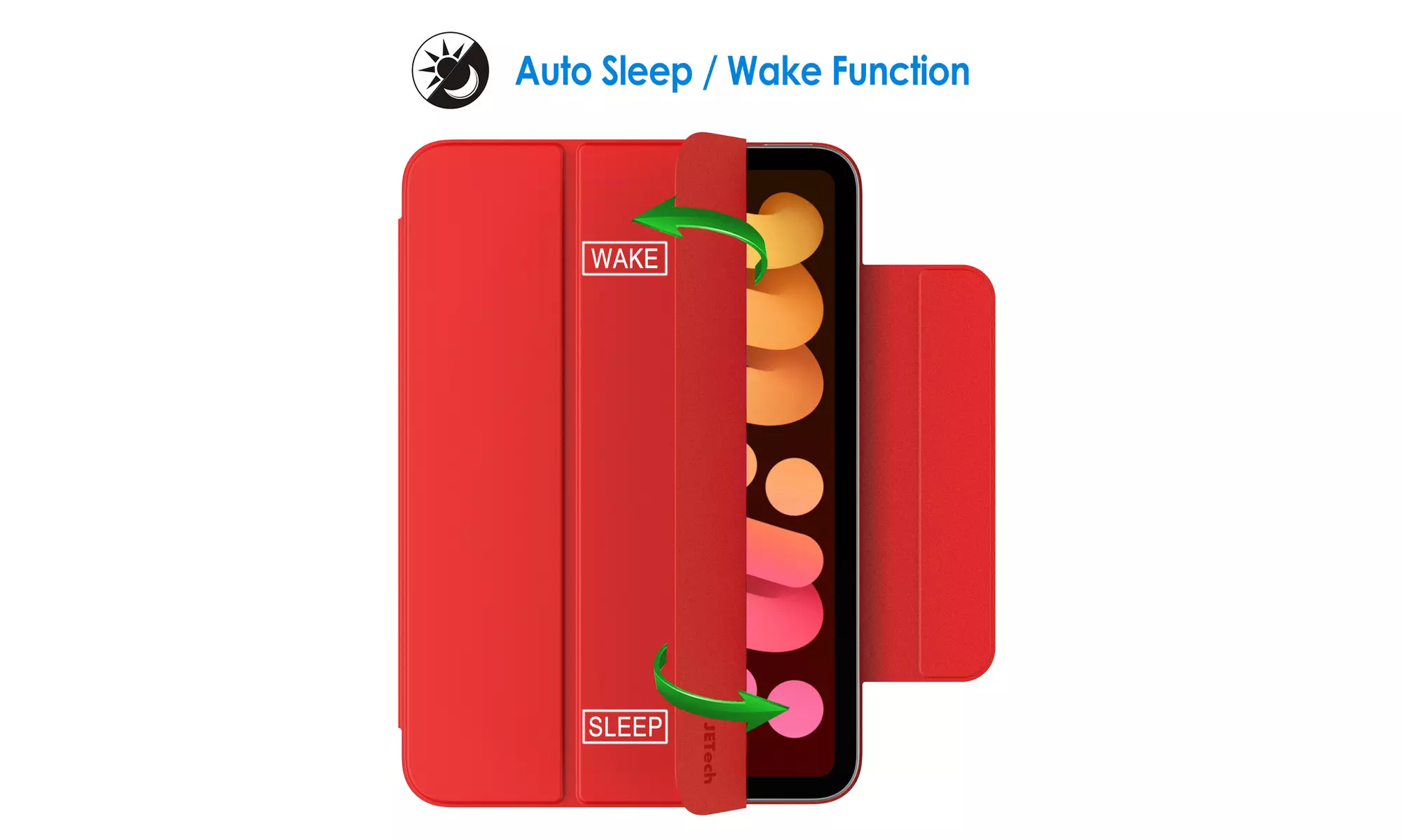 Case for iPad Mini 6 (2021 Model), Magnetic Attachment, Auto Wake/Sleep