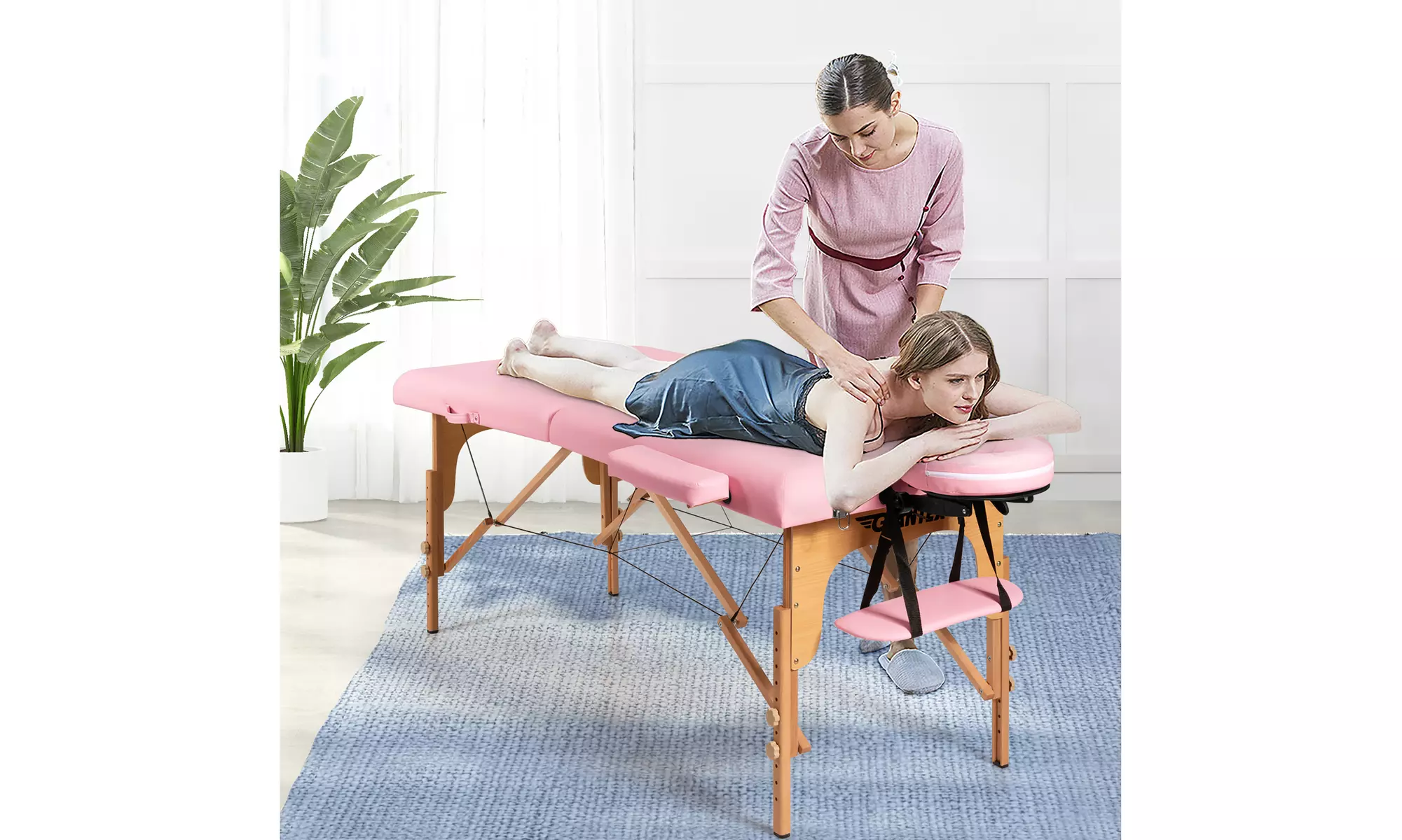 84" Portable Massage Table Adjustable Spa Bed with Carry Case