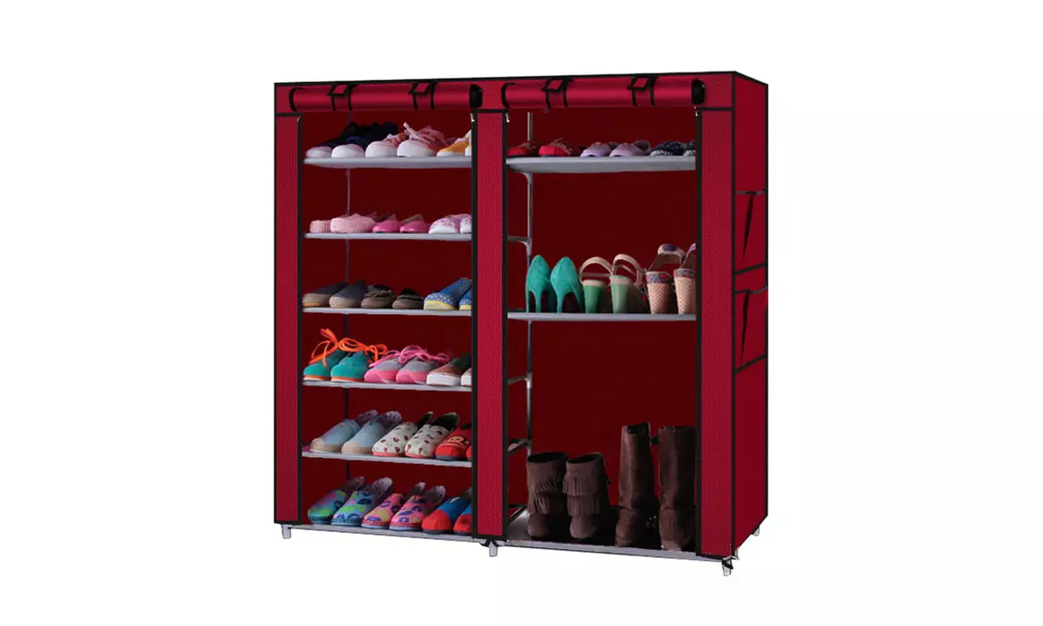 9 Lattices Shoe Rack Shoe Storage Organizer Cabinet with Non-Woven Fabric Cover  - Primary Image