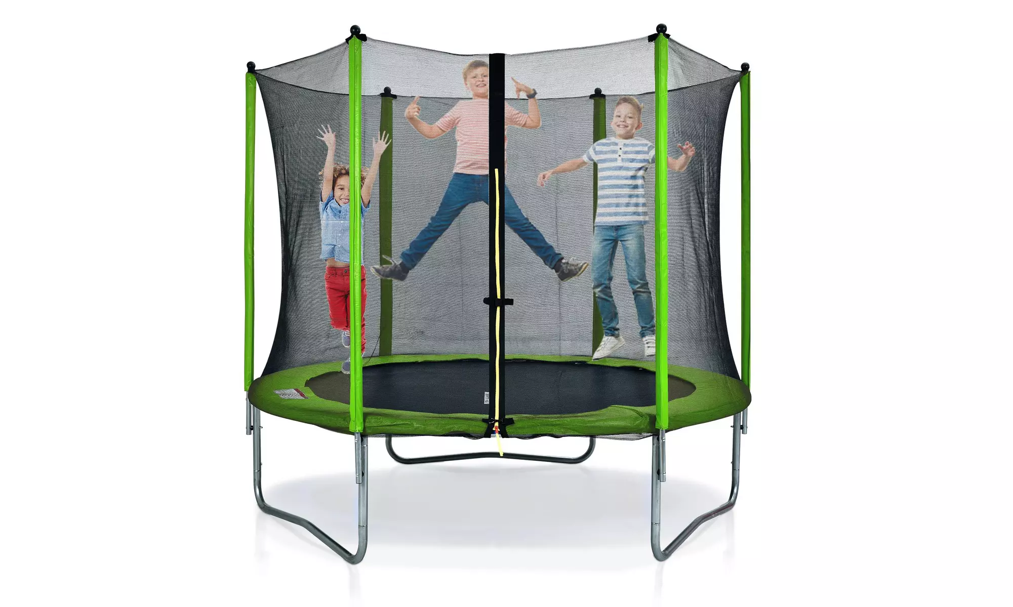 10 ft Kids Round Trampoline Combo, with Surround Enclosure, Green - Primary Image