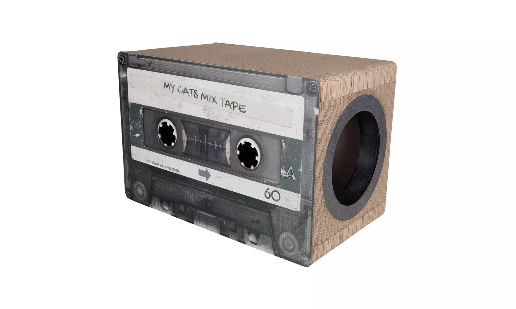 District 70 Mix Tape Cardboard Cat Scratcher and Cat House - Primary Image
