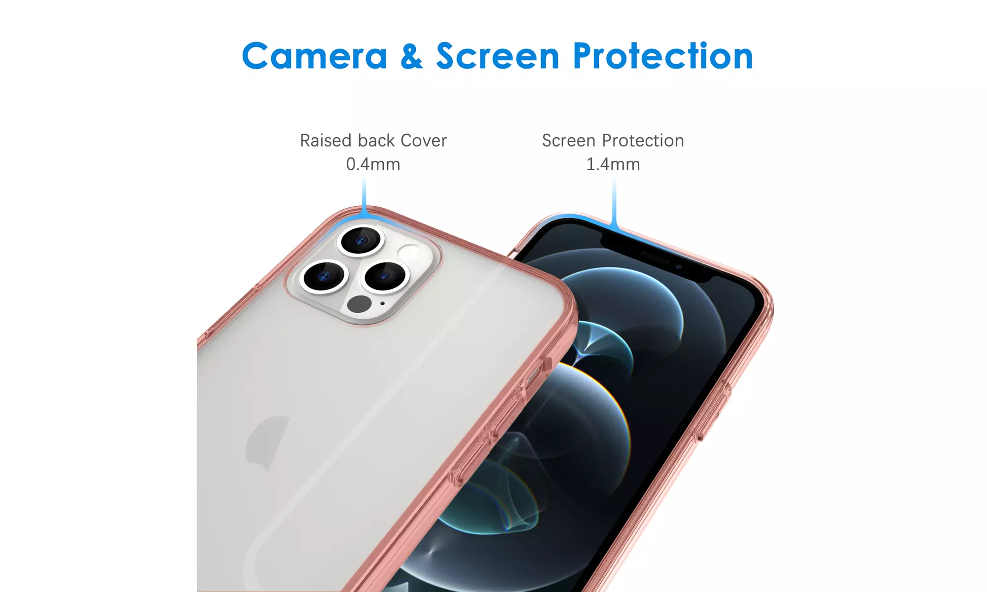 JETech Case for iPhone 12/12 Pro 6.1-Inch Shockproof Bumper Cover Clear Back