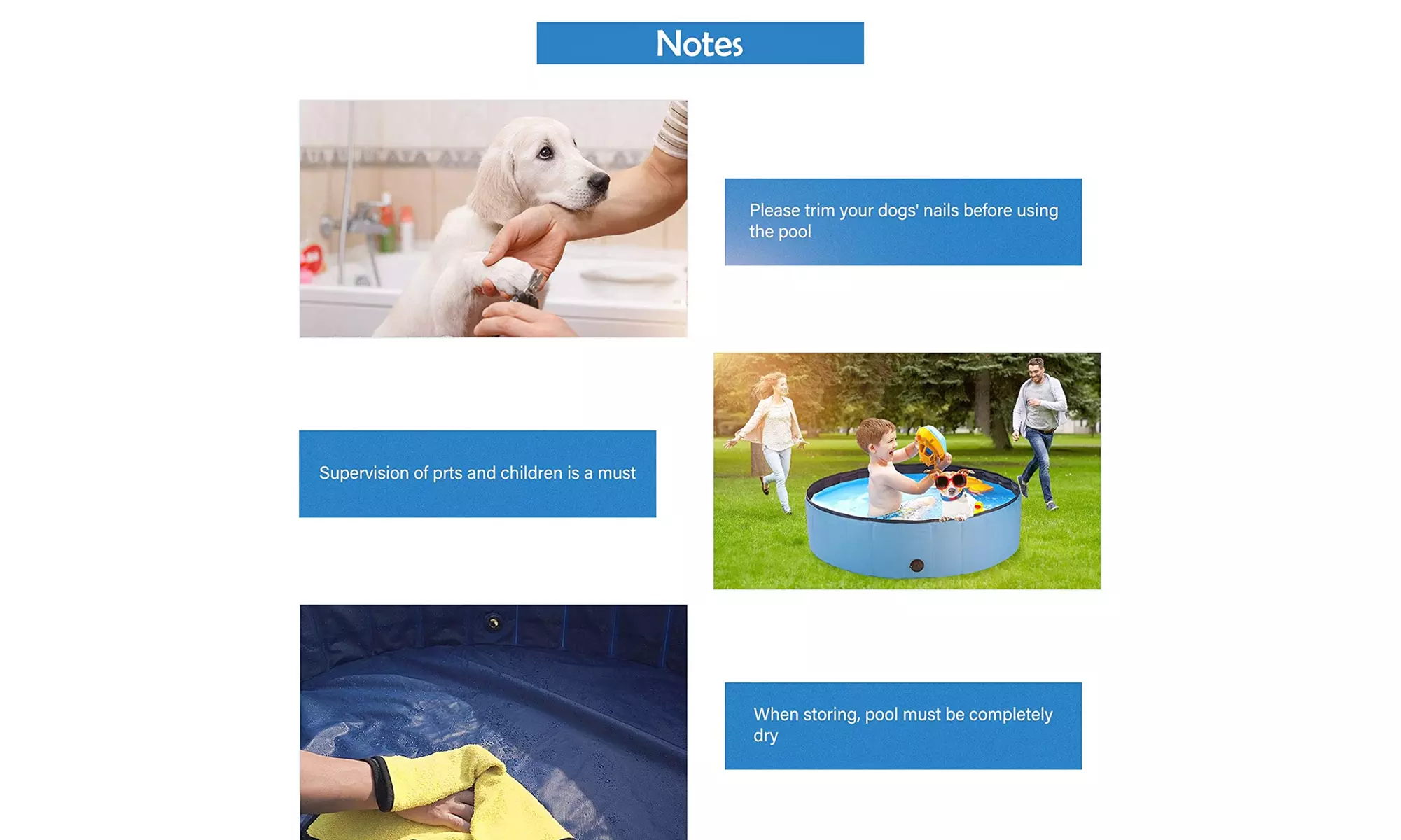Foldable Dog Pool Kiddie Pool Pet Bathing Tub Outdoor Swimming Pool with Brush
