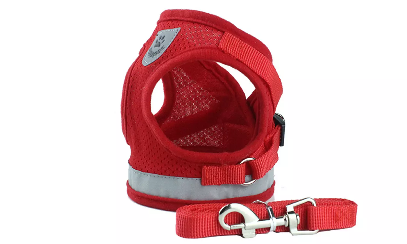 Two Pieces Pet Dog Puppy No-Pull Reflective Harness with Leash