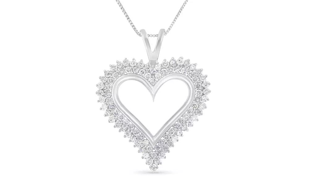 Silver & Genuine Diamond Heart Jewelry Set – Bracelet, Earrings & Pendant Necklace