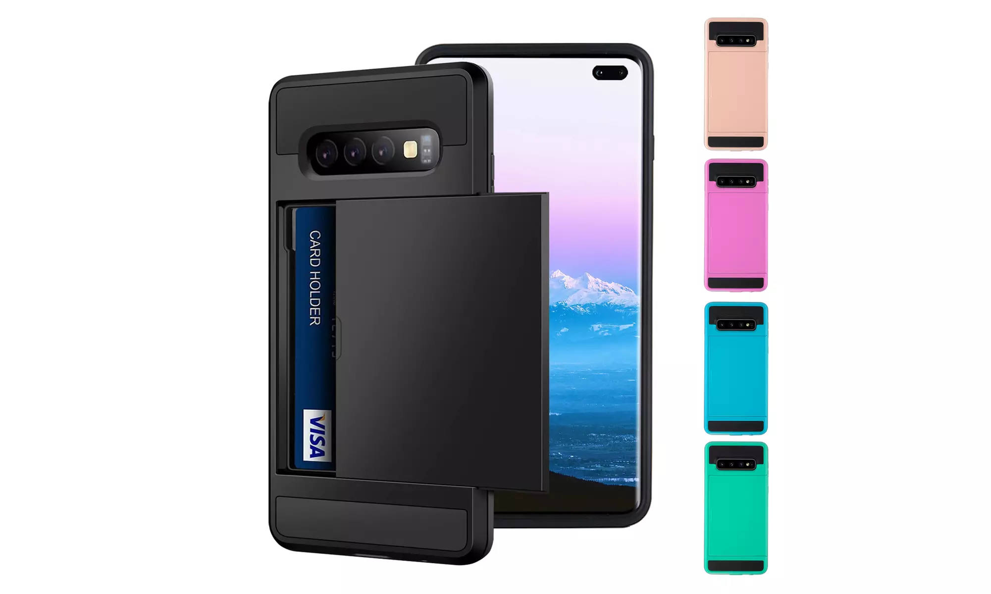 For Samsung Galaxy S10 Plus Shockproof Hard Case Cover&Wallet Credit Card Holder - Primary Image