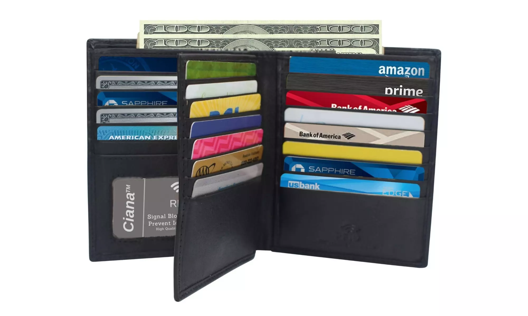 RFID Blocking Bifold Multi Credit Card ID Holder Premium Leather Wallet - Primary Image