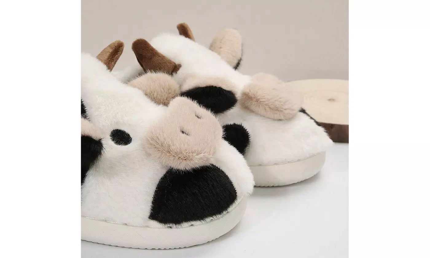  Women's Cute Cow Slippers