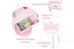 Kids Vanity Makeup Table & Chair Set Make Up Stool Play Set for Children Pink - Second Medium