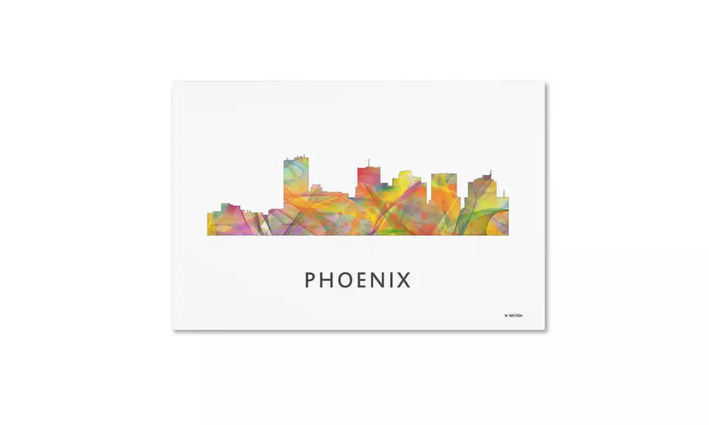 Marlene Watson 'Phoenix Arizona Skyline WB-1' Canvas Art - Primary Image