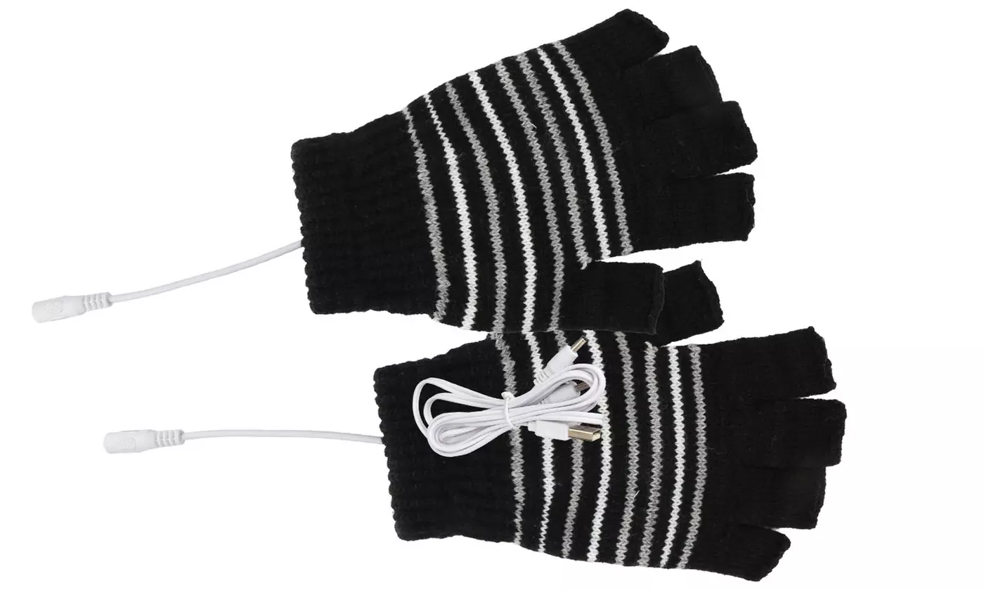 Winter Electric Heated Gloves Warmer USB half and Full Finger Mitten