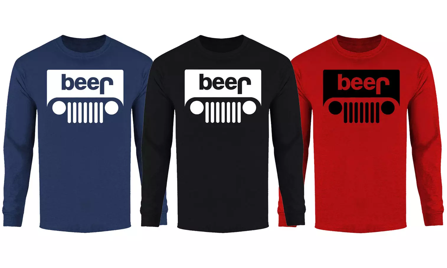 Men's Funny Beer Jeep Long Sleeve Shirts - Primary Image