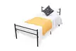 Black Twin Size Metal Bed Frame Platform 6 Legs Headboards Furniture - Second Medium