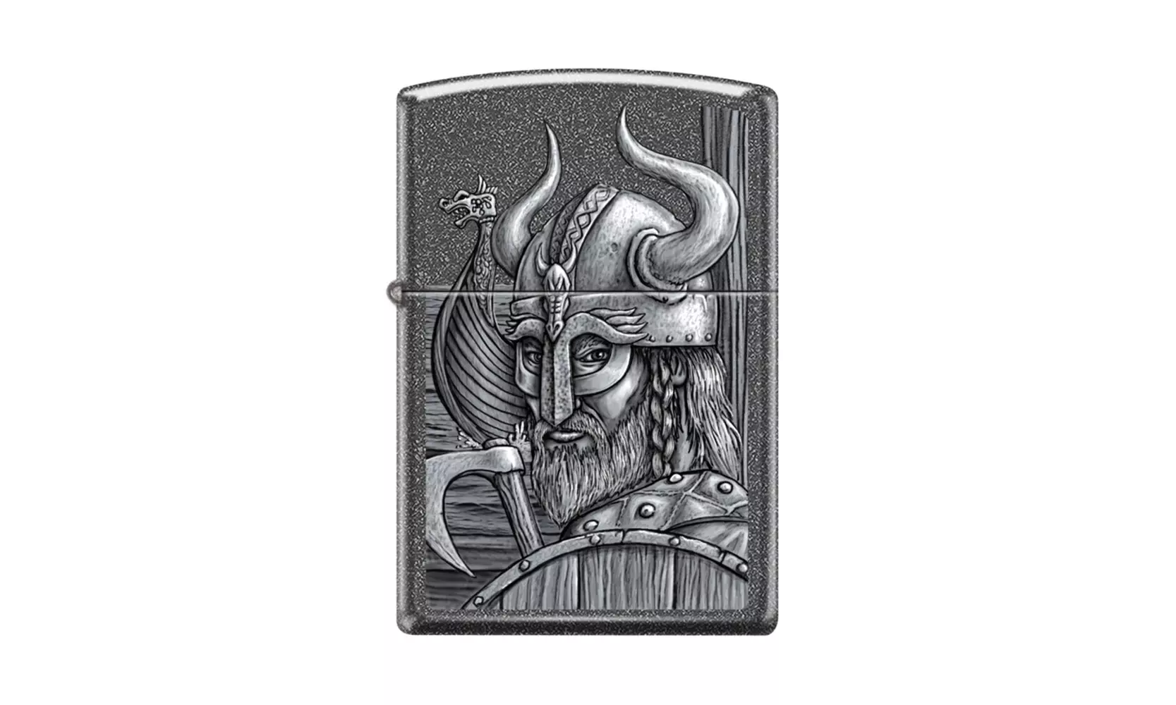 (DC) Zippo Viking Design, Iron Stone Matte Finish, Windproof Lighter  - Primary Image