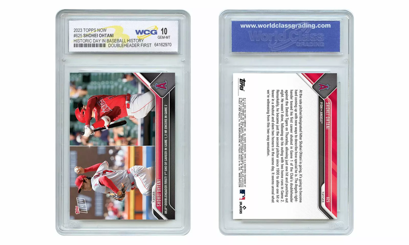 2023 MLB Topps Now Shohei Ohtani Double Header Historic Day #625 Gem Mint 10