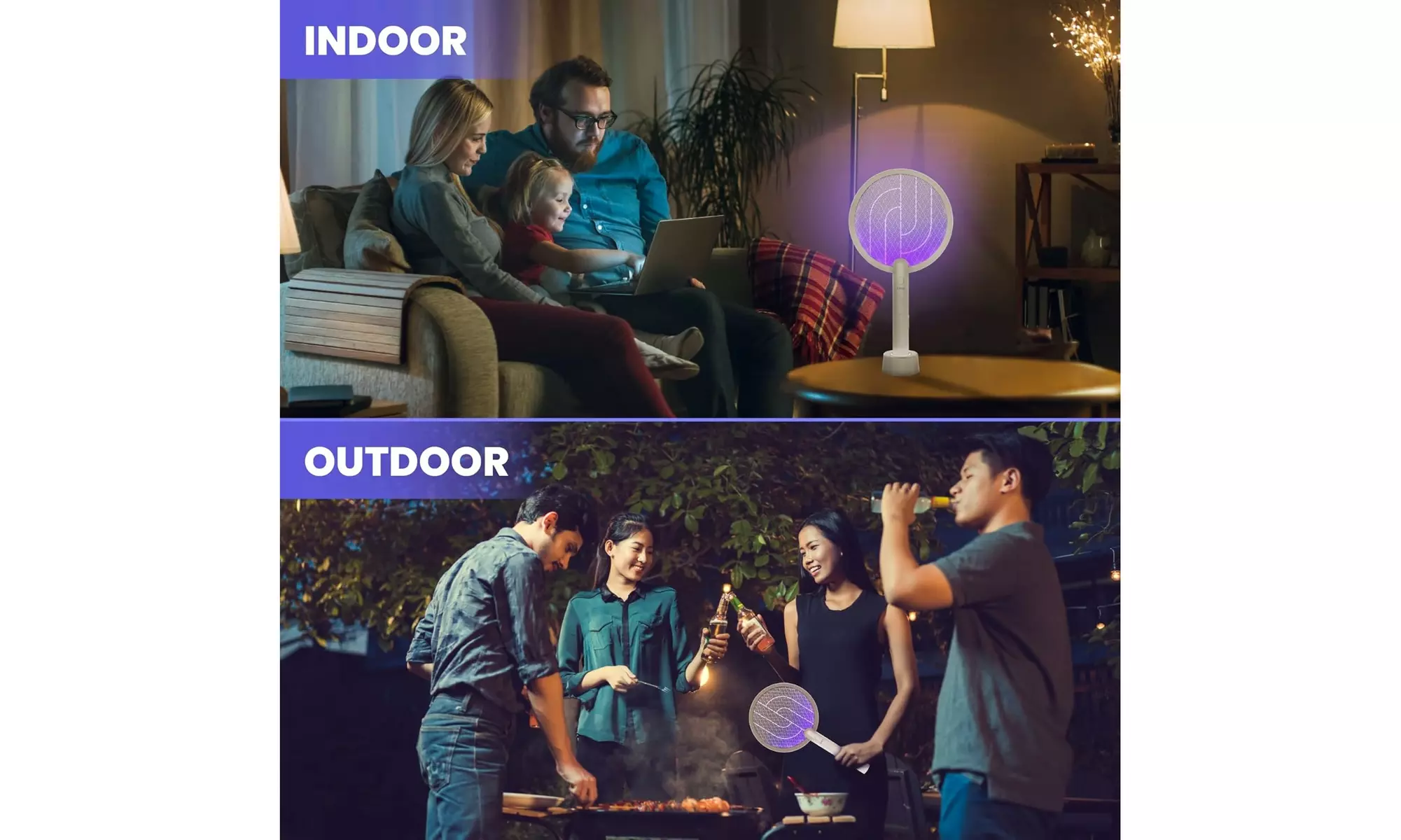 LiBa 2-in-1 Electric Fly Swatter Racket & Bug Zapper (USB Rechargeable) - Second Medium