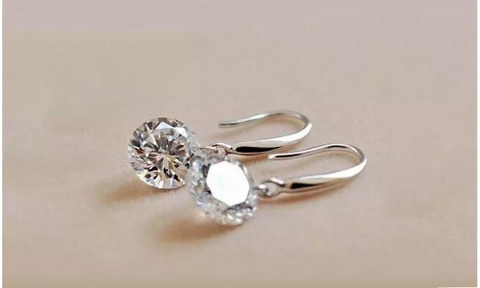 Sterling Silver 4.00 CTTW Drop Earring W Crystals From Swarovski