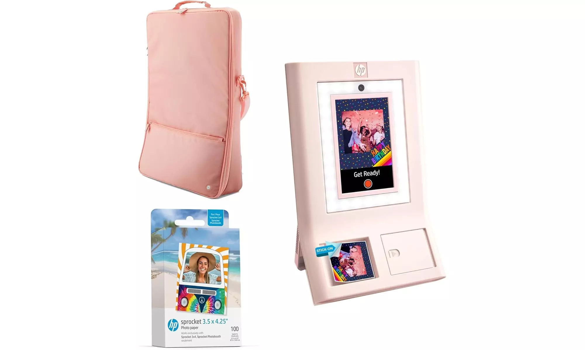 HP Sprocket Photobooth 3x4 Photo Printer with Zink Paper and Carrying Case