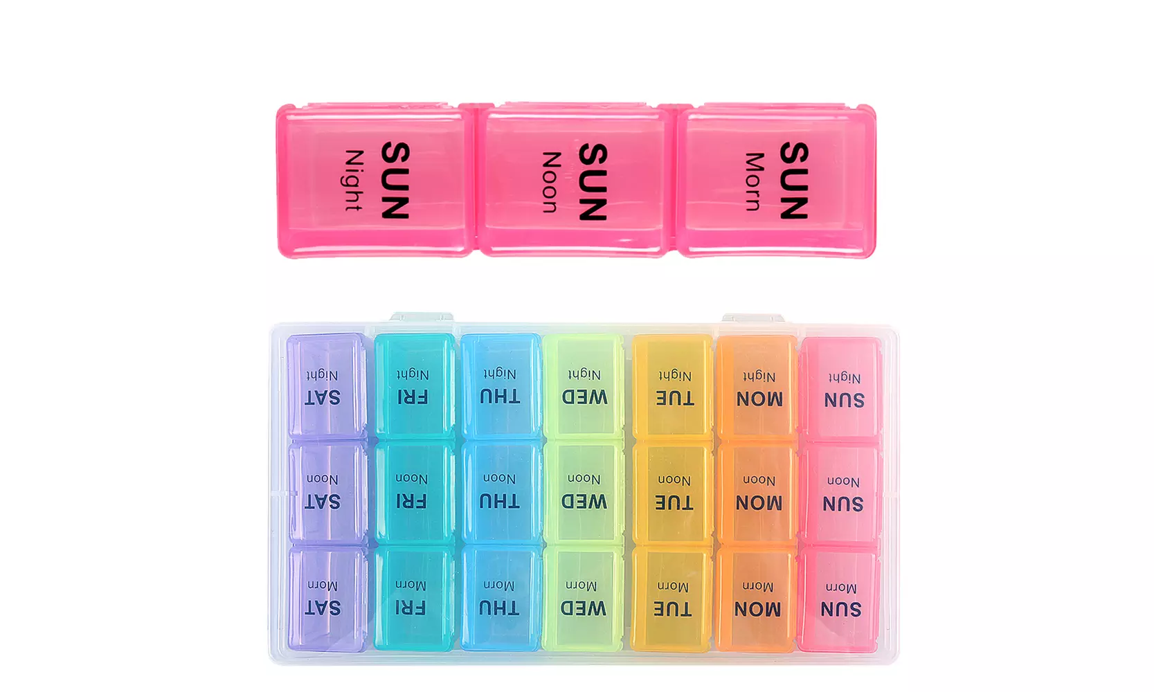7 Day Pill Box Organizer Weekly Medicine Vitamins Storage Container Travel Case - Primary Image