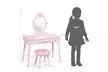 Kids Vanity Makeup Table & Chair Set Make Up Stool Play Set for Children Pink - Second Medium