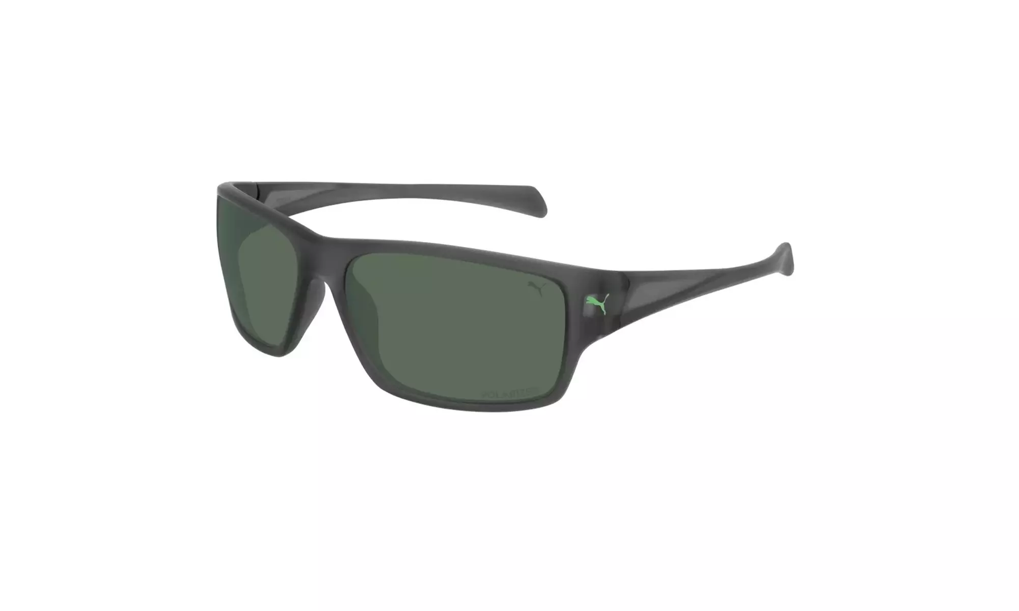 Puma Men Sunglasses PE0002S-007 Grey Frame Green Lenses Polarized - Primary Image