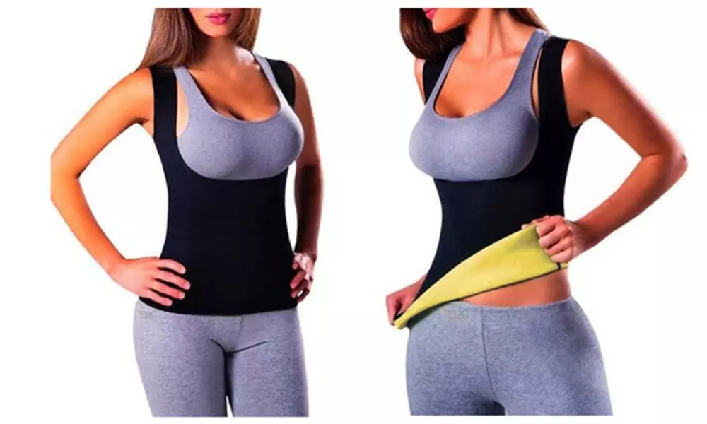 Women Neoprene Sweat Sauna Suits Vest Weight Loss Body Shaper Tank Top - Second Medium