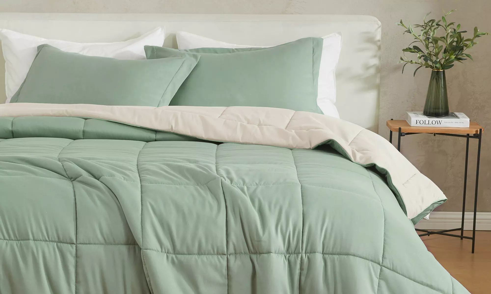 FreshFolds Reversible Down Alternative Comforter Set 