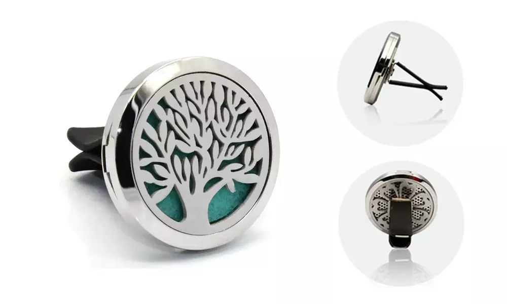 Aromatherapy Essential Oil Car Vent Stainless Diffuser with 2 Optional Oils