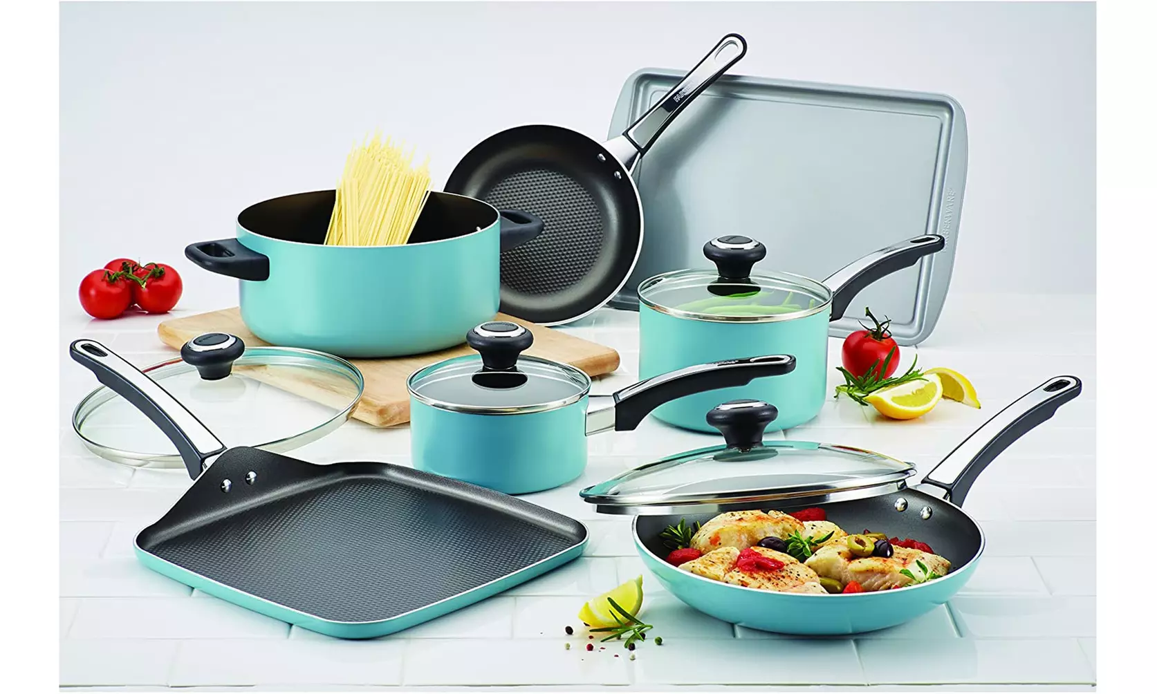 Farberware Nonstick Cookware Pots and Pans Set Dishwasher Safe 17 Piece - Second Medium