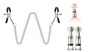 Nipple Clamps And Nipple Suckers Set With Chain Clip Enhancer 