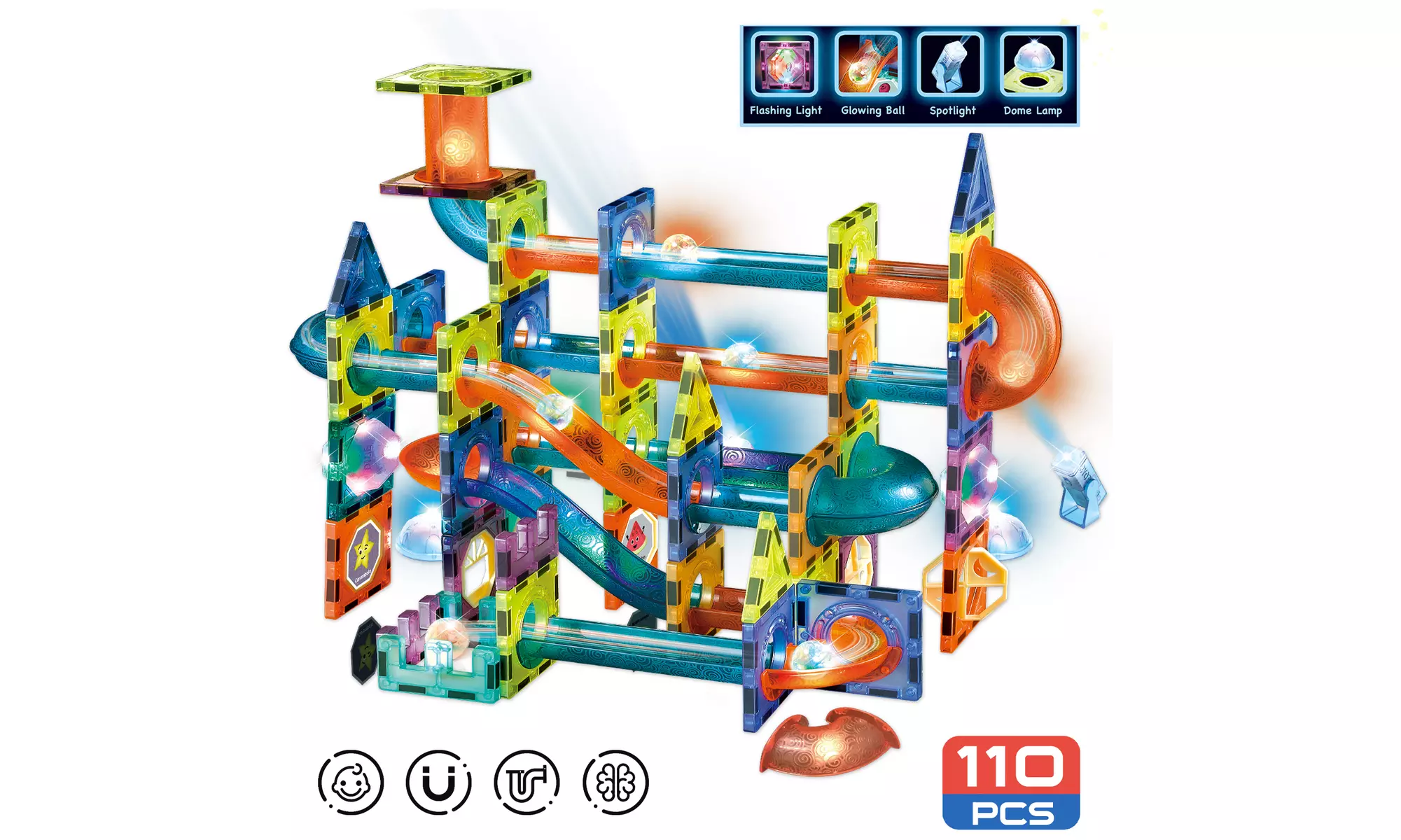 Contixo Magnetic Light-Up 3D Tiles Building Set