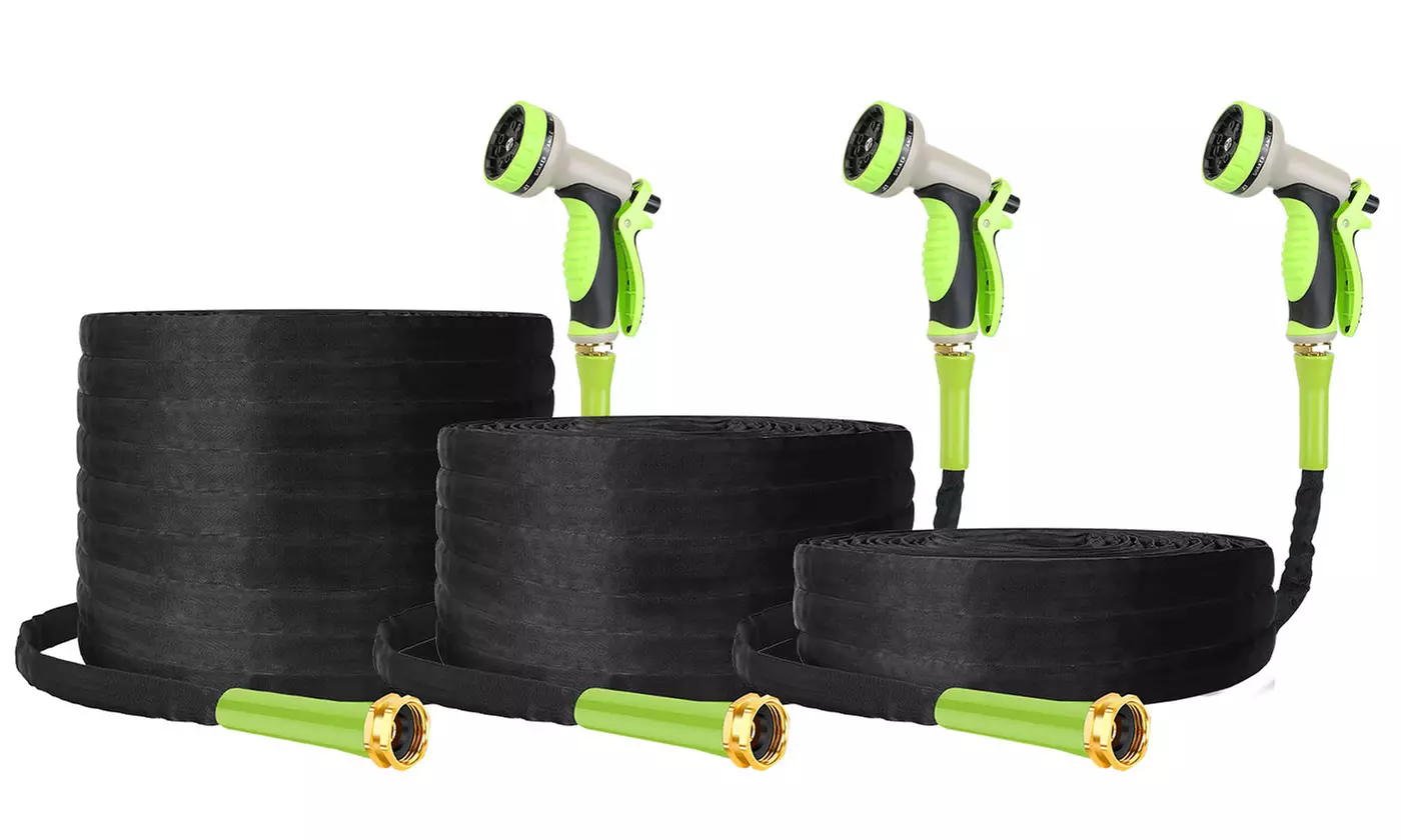 iMounTEK Non-Expandable Garden Hose Kink-Free Water Hose Kit - 50FT/75FT/100FT 