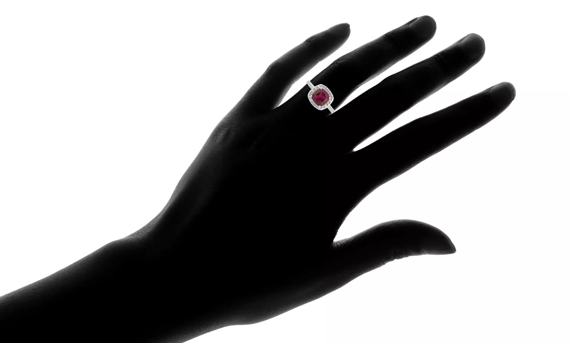 Gemstone & Created Sapphire Halo Ring in Sterling Silver Diamond Accent Jewelry