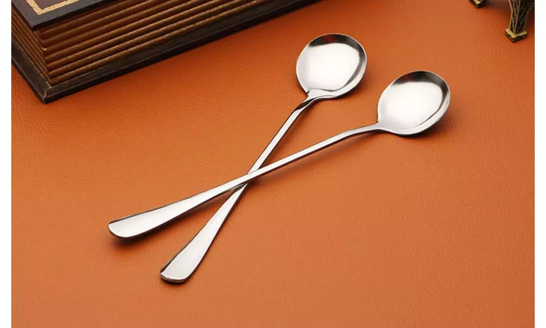 10 Pack Magik Long Handle Stainless Steel Mixing Ice Cream Coffee Spoon Set - Primary Image