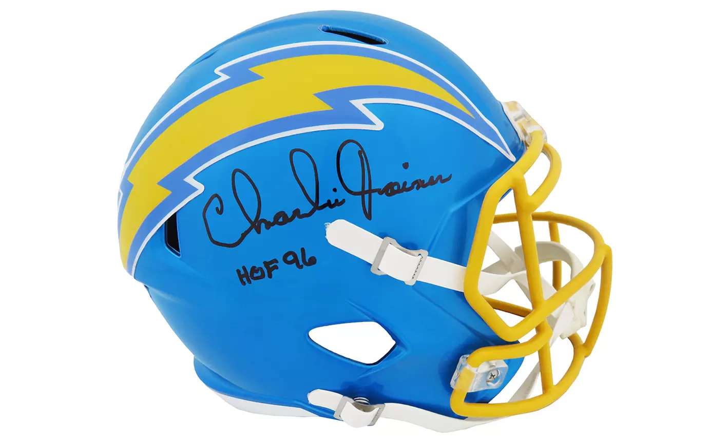 Charlie Joiner Signed Chargers FLASH Riddell Full Size Replica Helmet w/HOF'96 - Primary Image