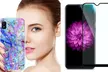 Glitter with Gold TPU Case with Tempered Glass for Samsung A10E-Galaxy Marble - Second Medium