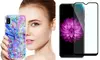 Glitter with Gold TPU Case with Tempered Glass for Samsung A10E-Galaxy Marble
