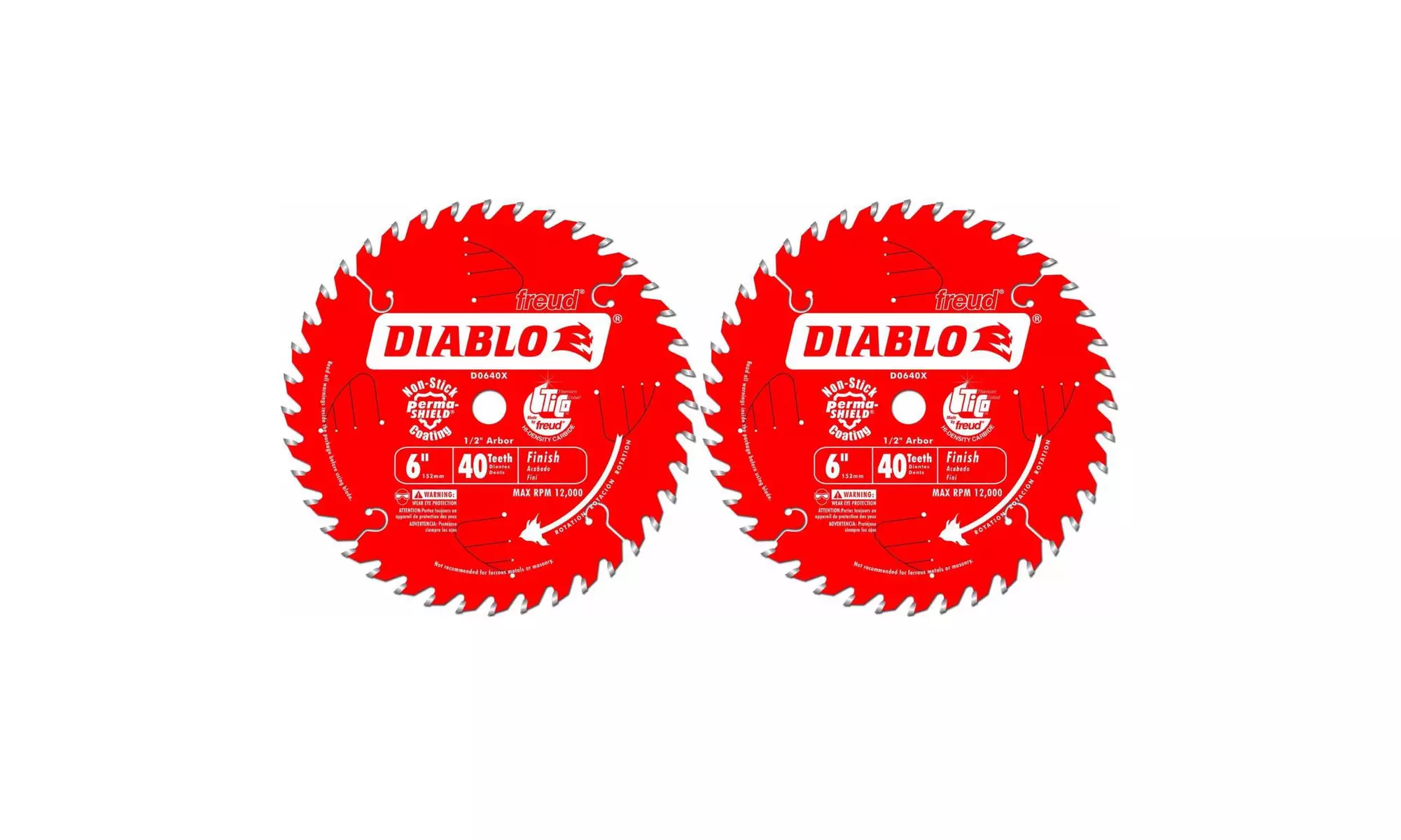 Freud D0640X Diablo 6-Inch 40 Tooth ATB Trim Saw Blade  1/2-Inch Arbor (2 Pack) - Primary Image