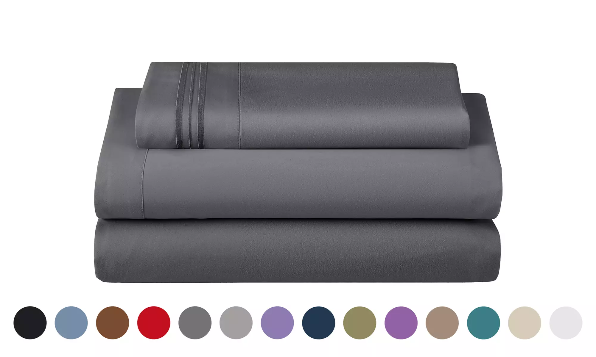 Lux Decor 4Pc Deep Pocket Sheet Set With Embroidered Pillowcases & Giftable Bag
