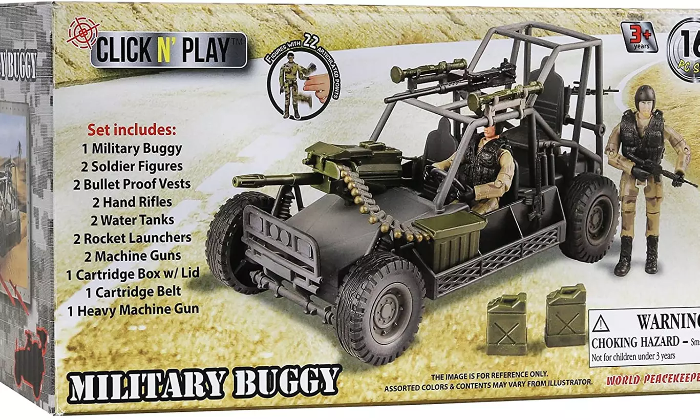 Click N Play Military Desert Patrol Vehicle Buggy Jeep 16 Piece Play Set  - Second Medium