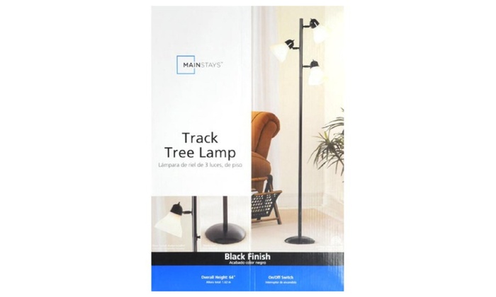 Up To 17 Off On Mainstays 64 Track Tree Flo Groupon Goods Black Mainstays 64 Track Tree Floor Lamp